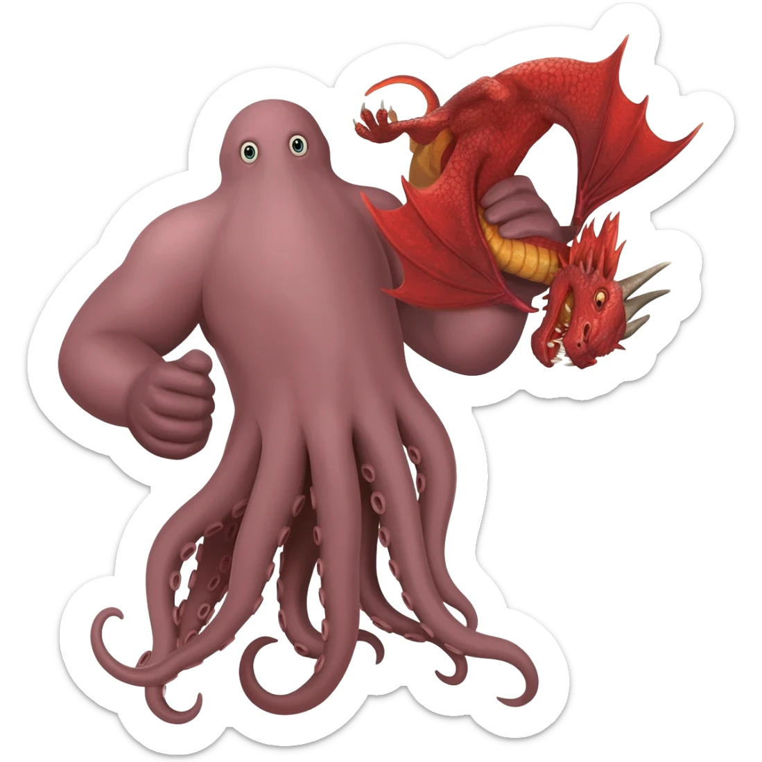 Squid HOLDING draco sticker