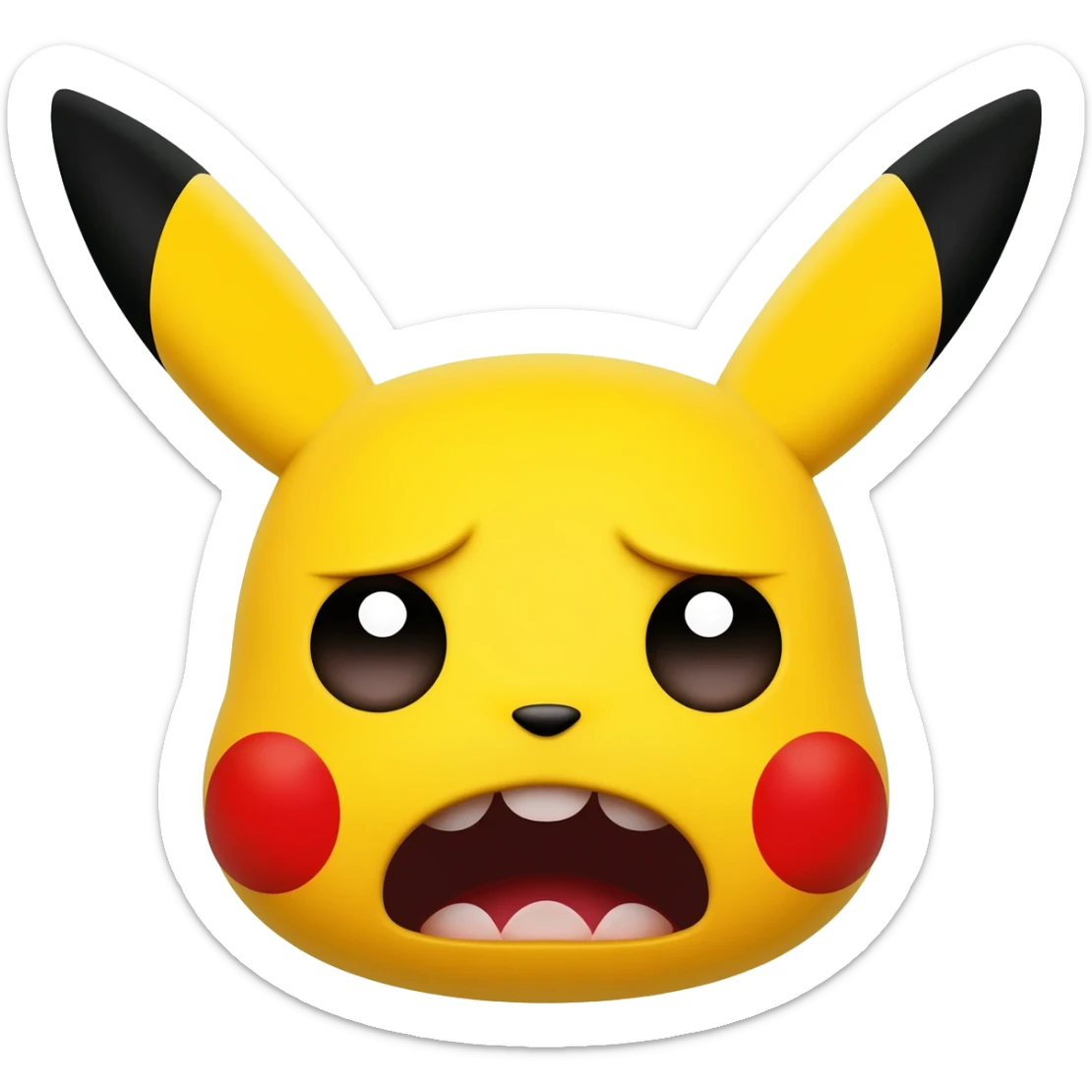 Pikachu horrified face sticker