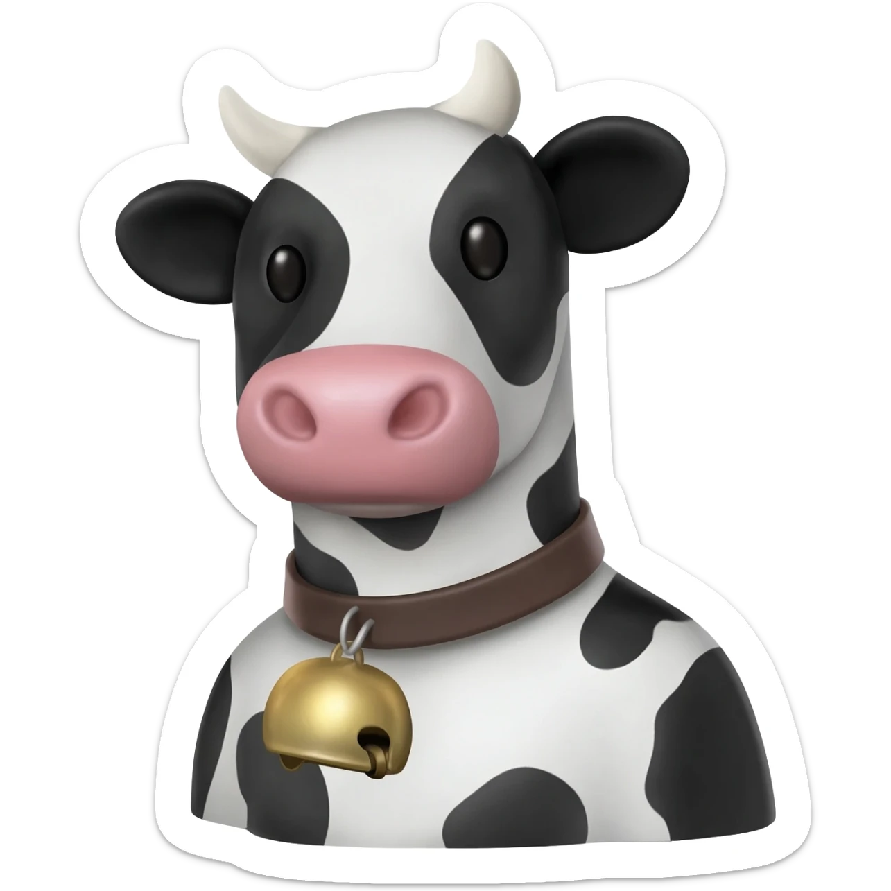 very small plain cowbell on a collar with cow black and white pattern sticker