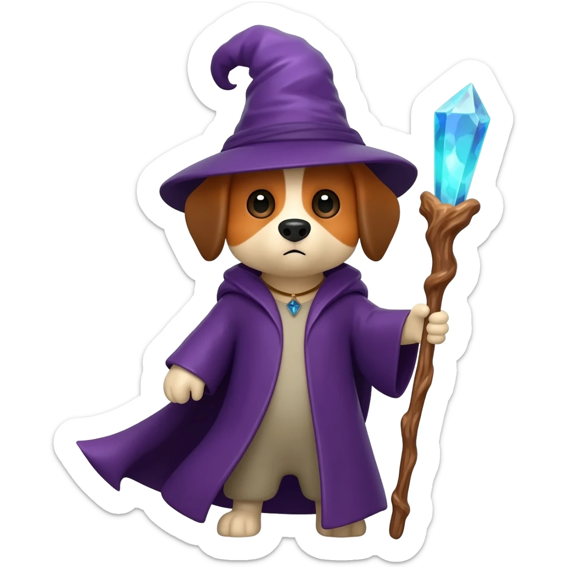 Dog wizard sticker