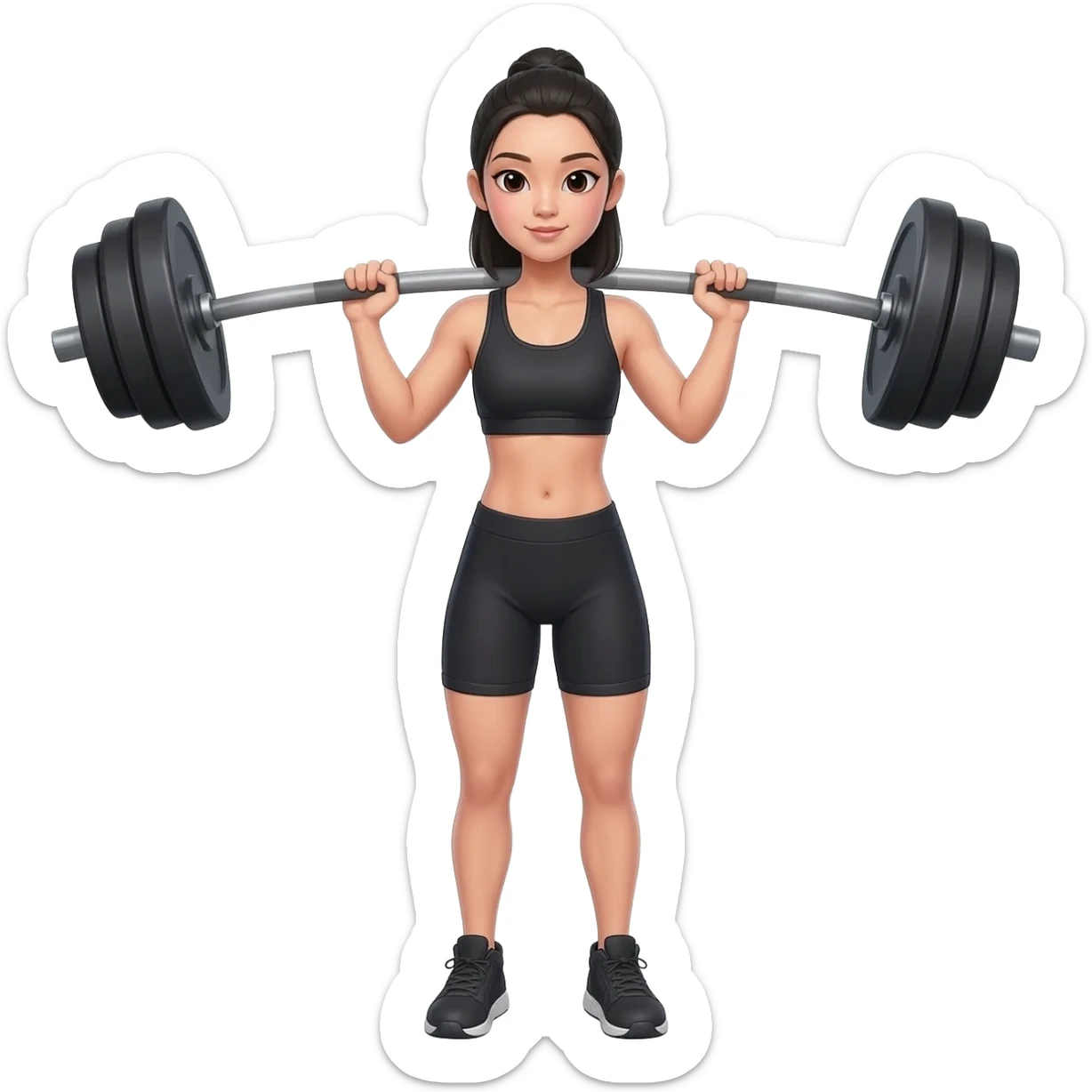 Chinese Beauty Lifting Weights at the Gym sticker