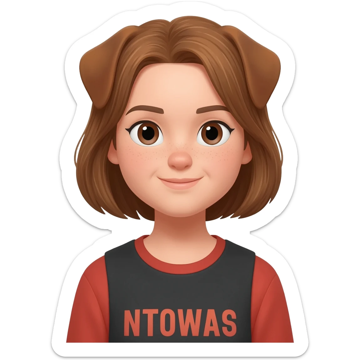 niña de 14 años muy muy guapa con un perro sticker