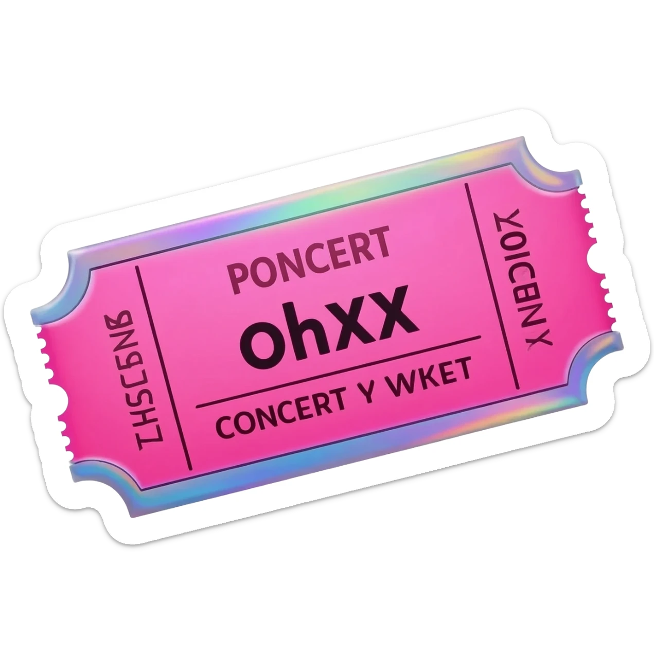 Pink concert ticket sticker