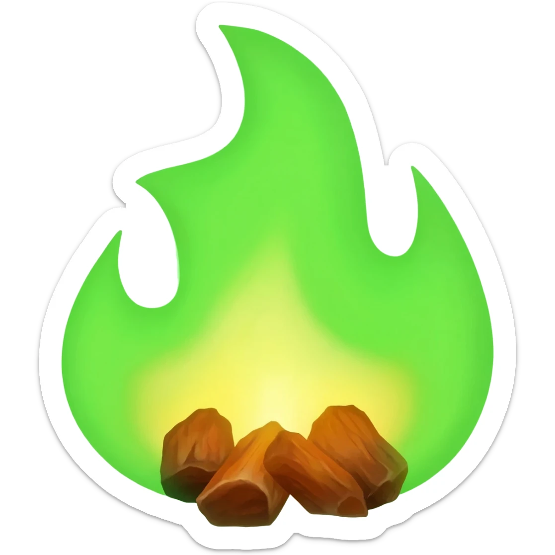 Green fire emoji, no orange sticker