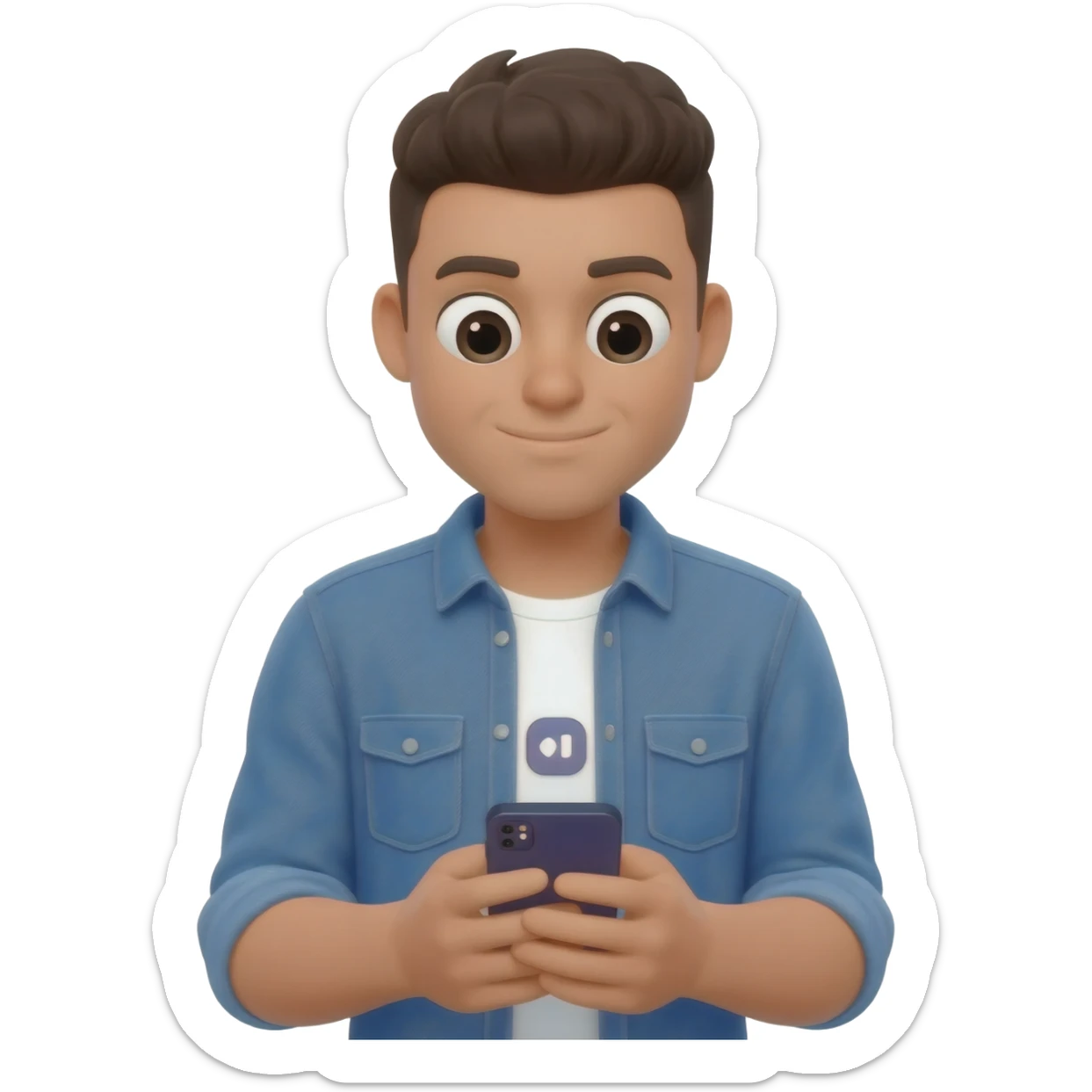 a amercan man scrolling a reel on instagram sticker