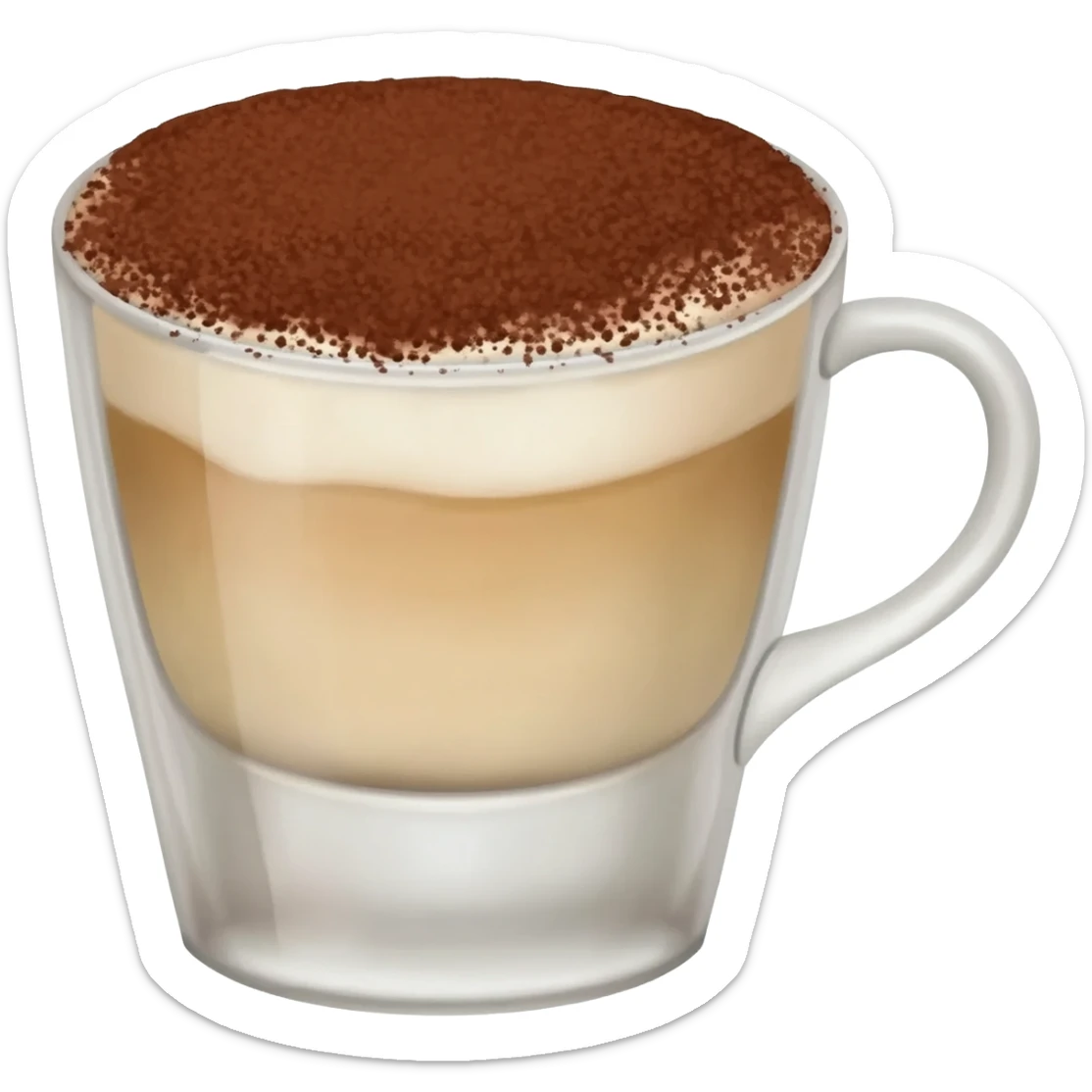 Tiramisu latte with cocoa powder on top sticker