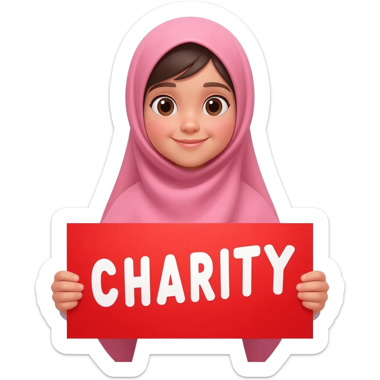 charity pink hijab girl sticker