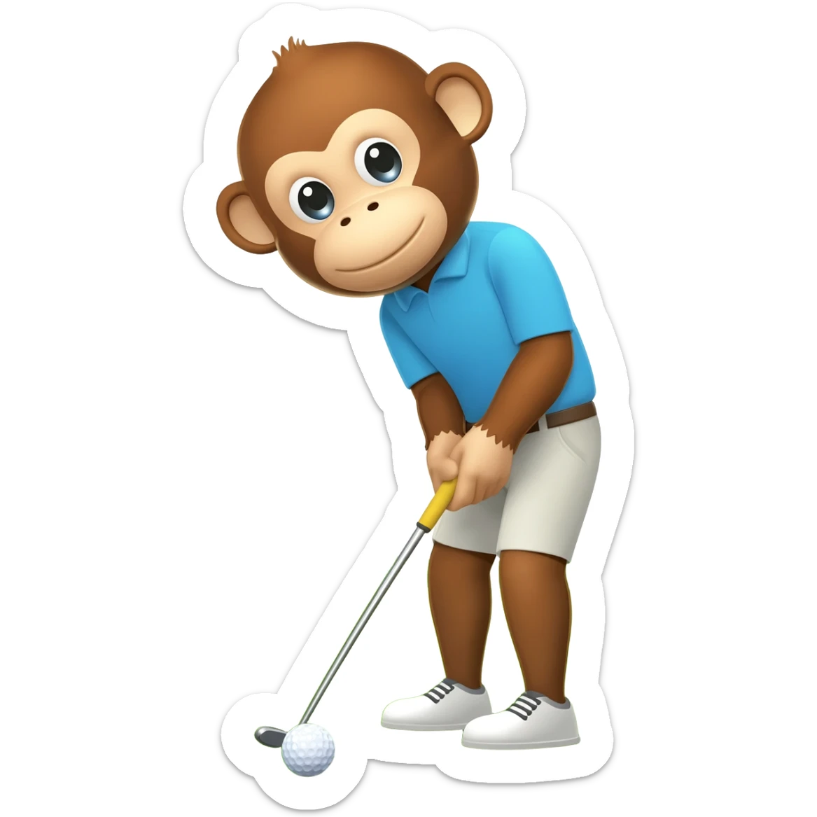 Golfing monkey sticker
