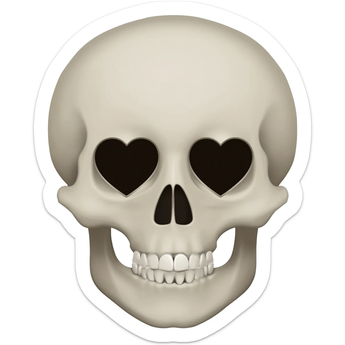 Black hearted eyes skull sticker