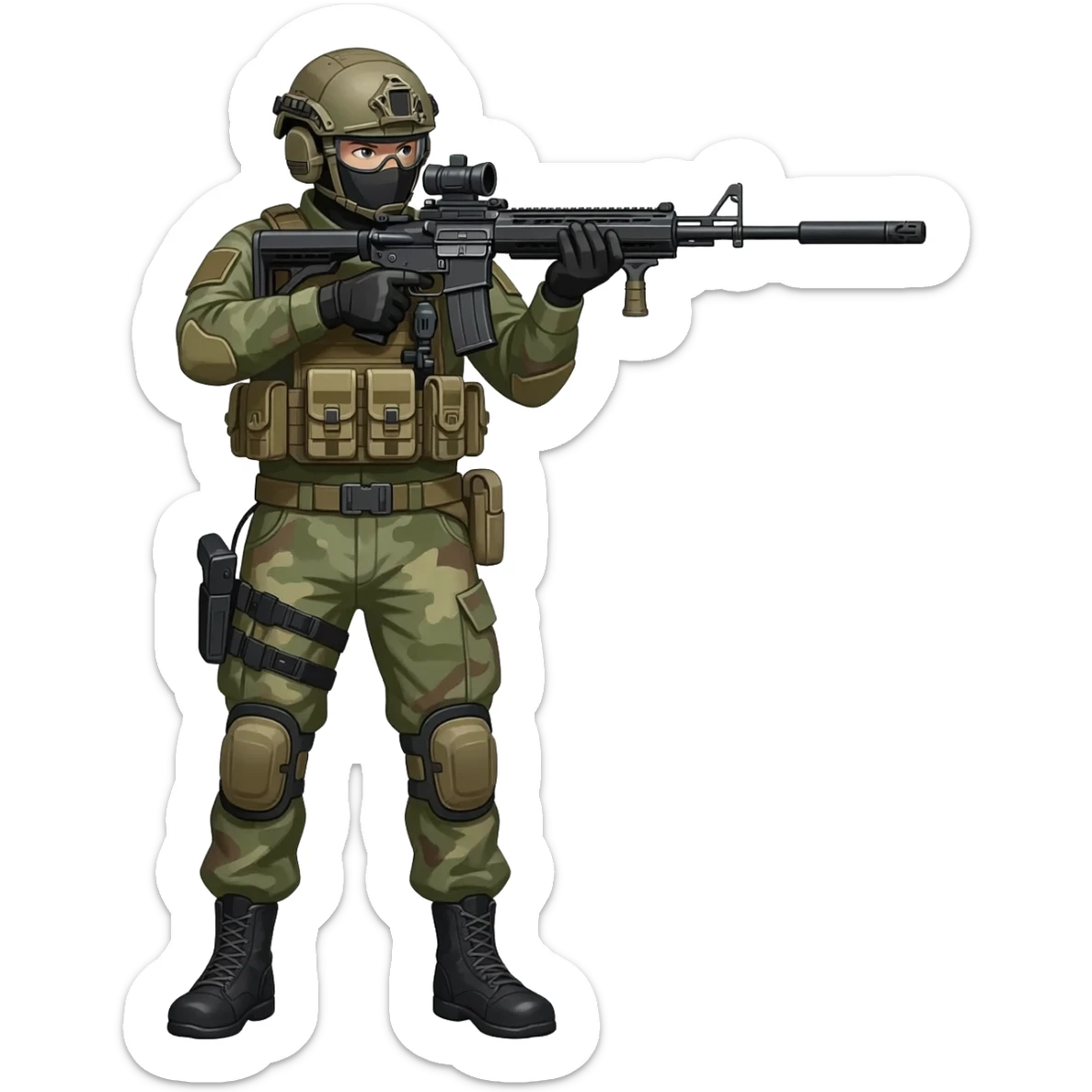 hunter assault rifle sniper military theme sticker