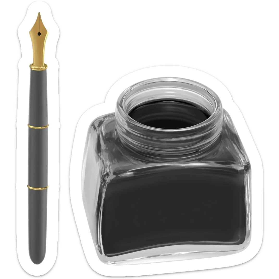 pen and inkwell sticker