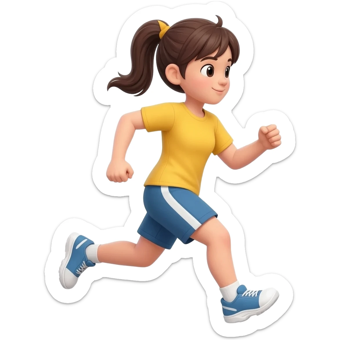 Girl running sticker