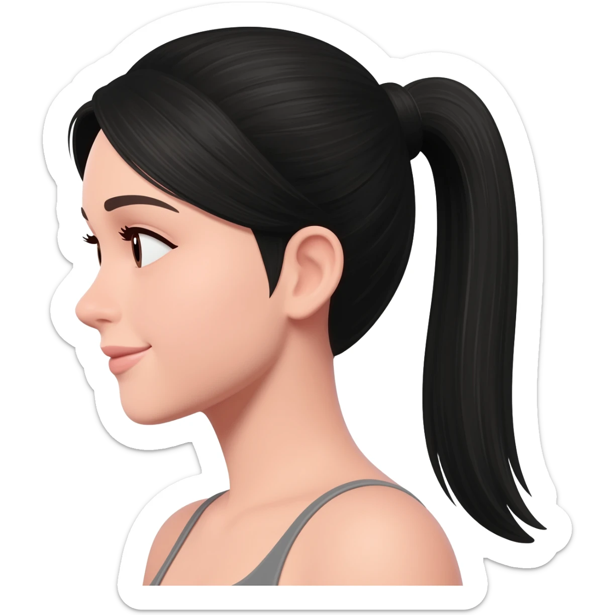 Woman  with ponytail sticker