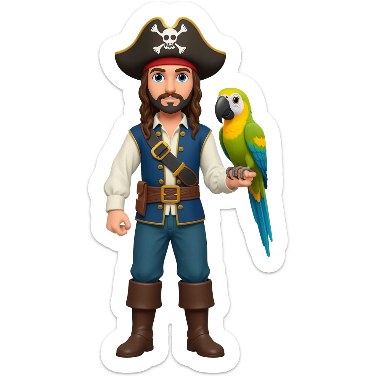 pirate and parrot sticker