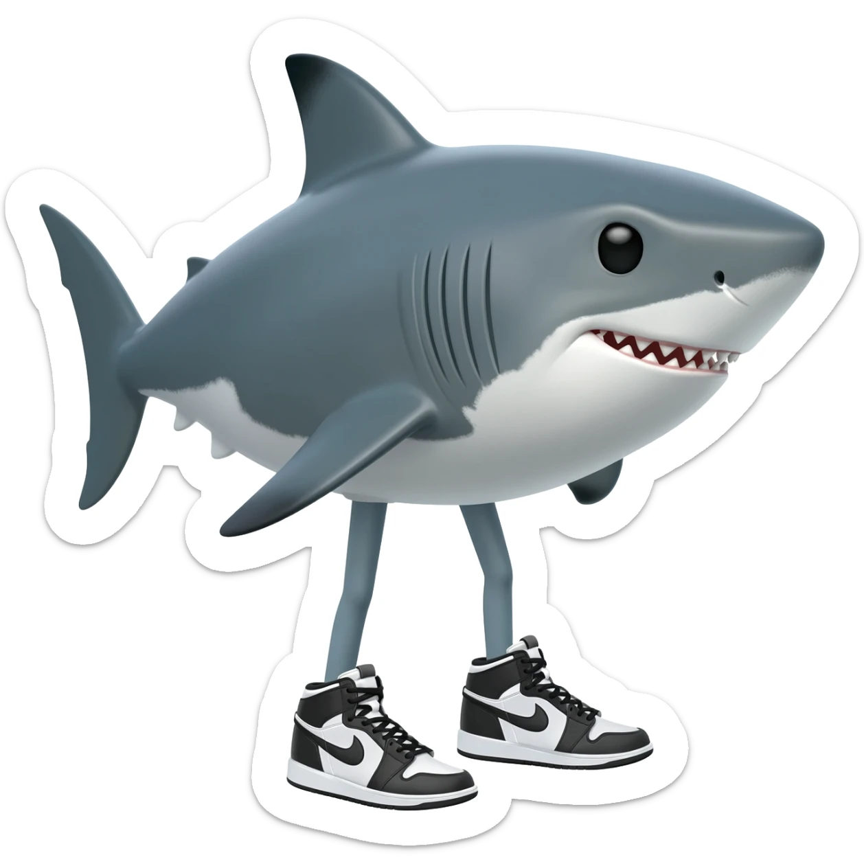 Tiburón con tres patas y tenis nike sticker