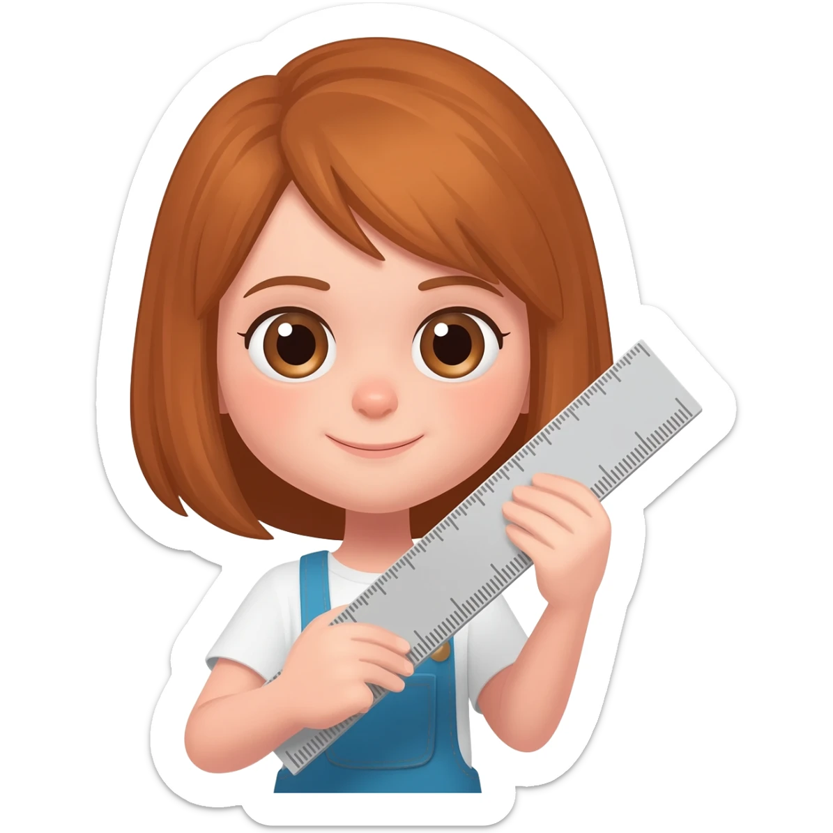 Girl using a rule sticker
