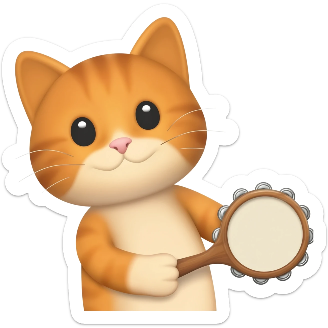 cat with tambourine sticker