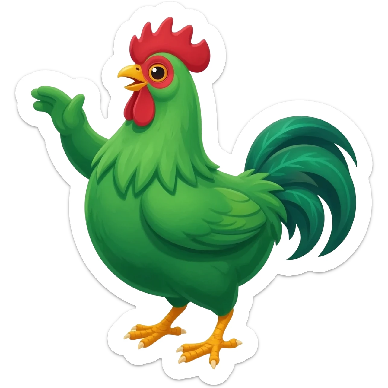 green chicken dancing sticker