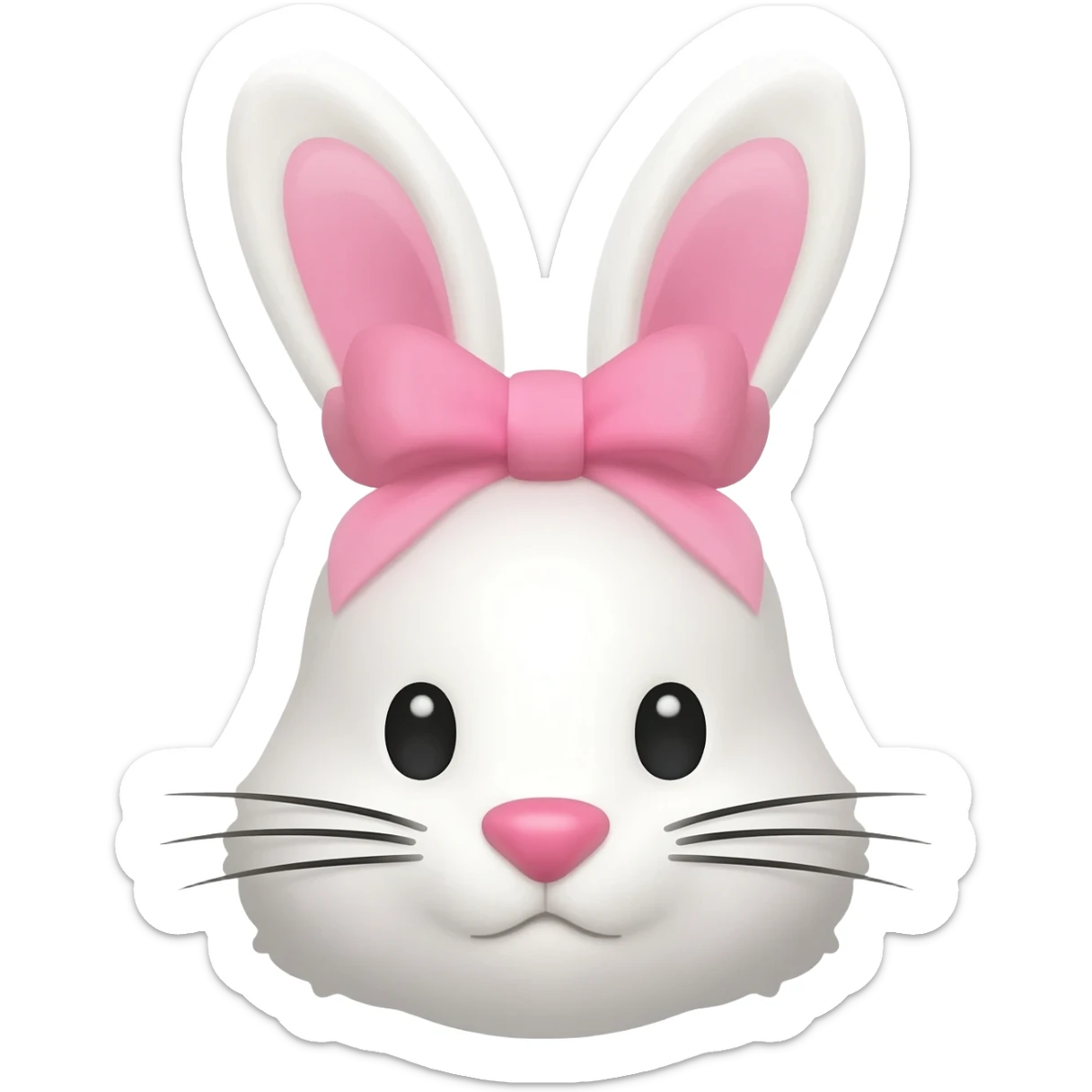 Pink bow down emoji of a bunny sticker