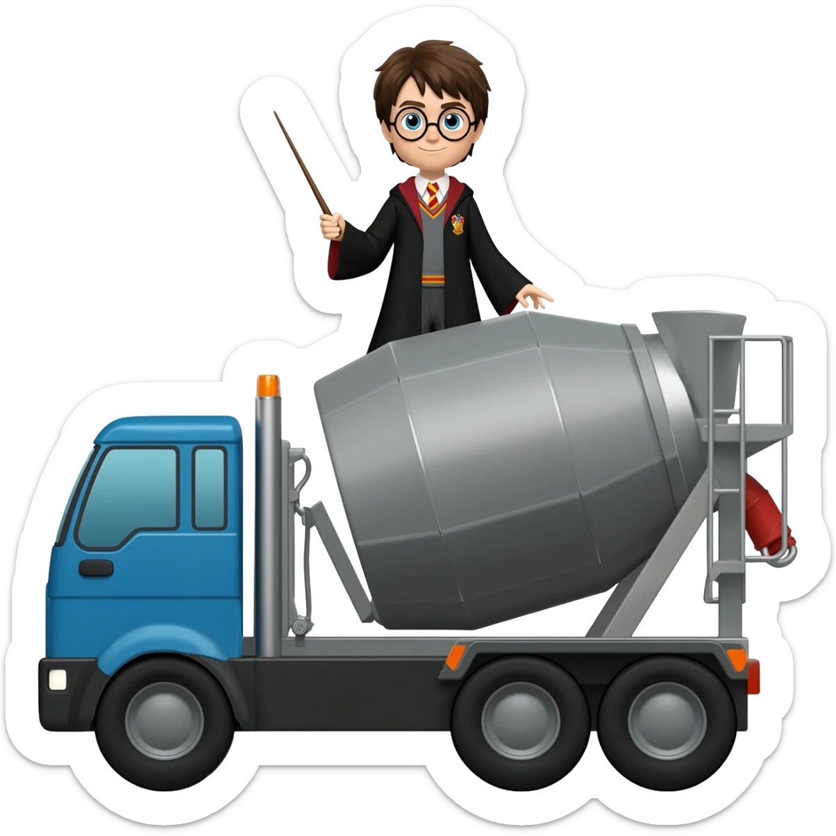 Harry Potter on concrete mixer truck sticker