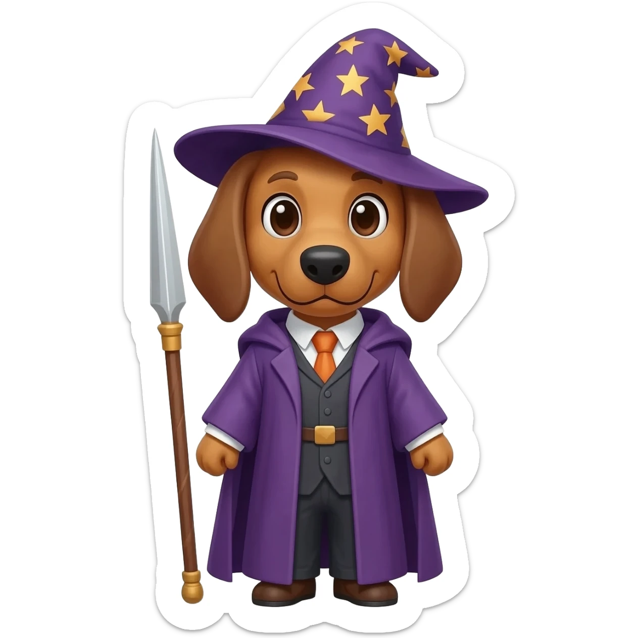 Dog wizard sticker