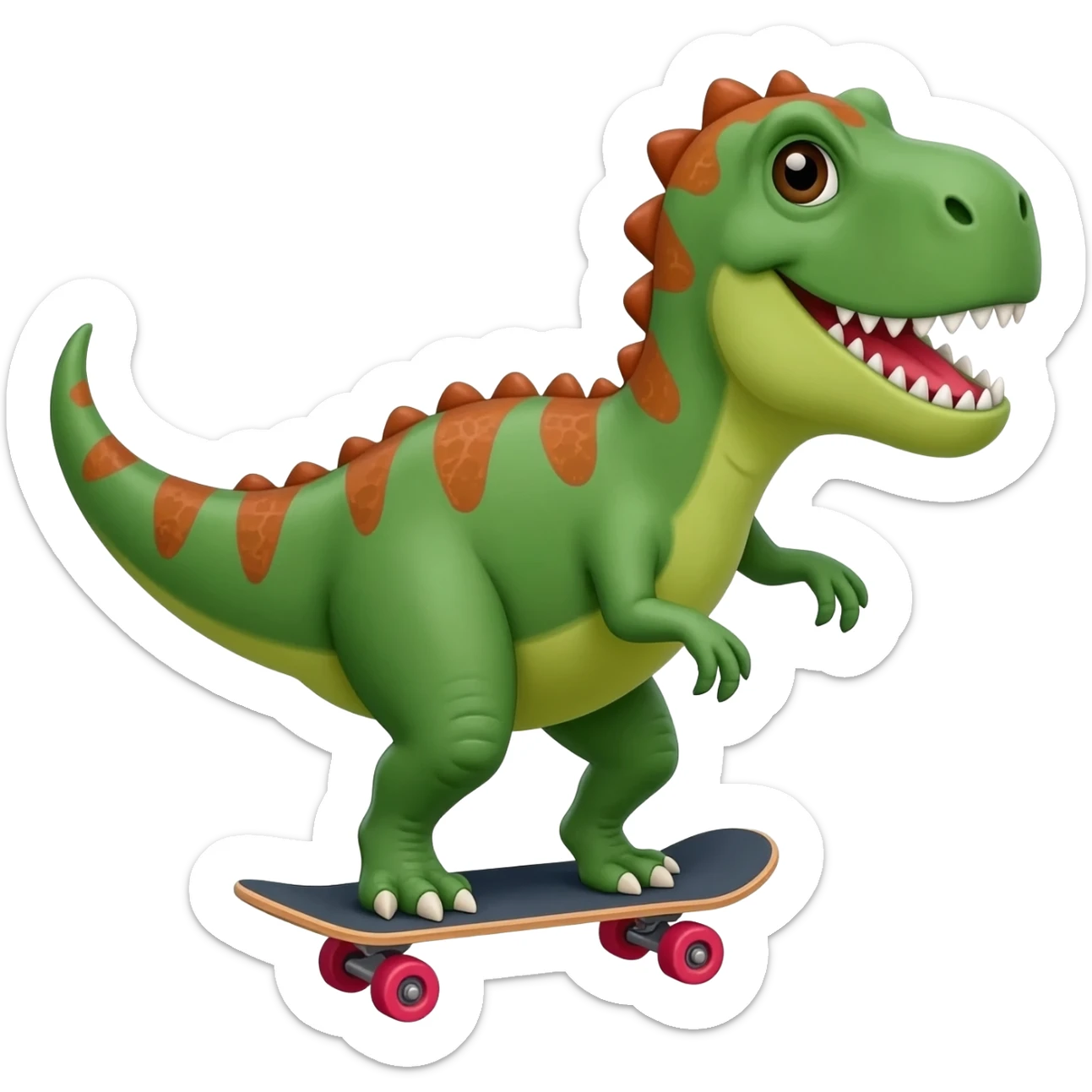Dinosaur on a skateboard sticker