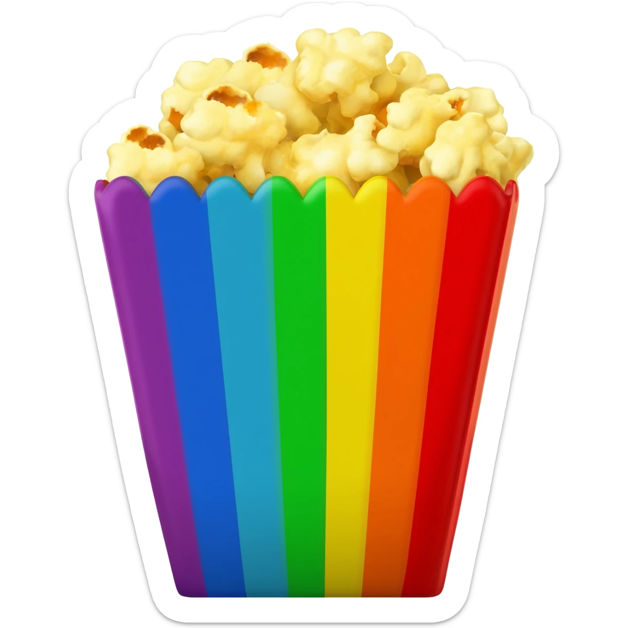 Rainbow popcorn sticker