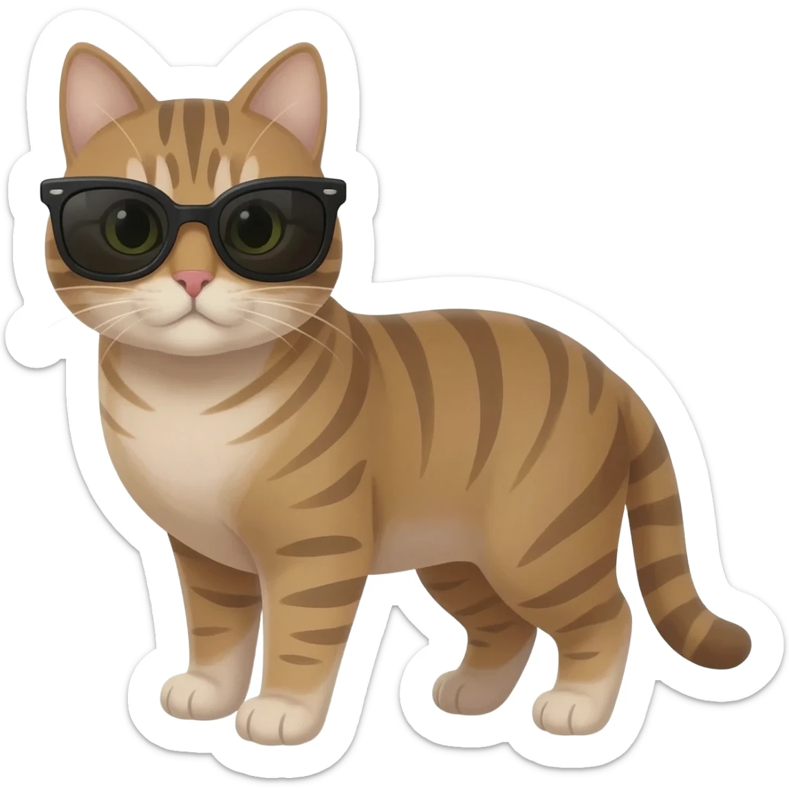Cat wearing sunglasses sticker