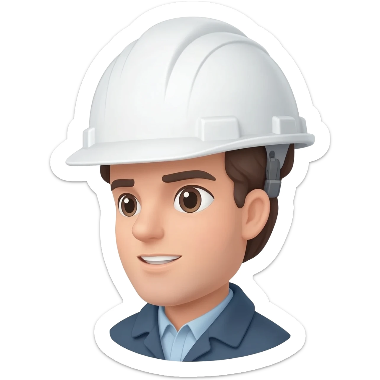 Emoji de ingeniero industrial con casco blanco sticker