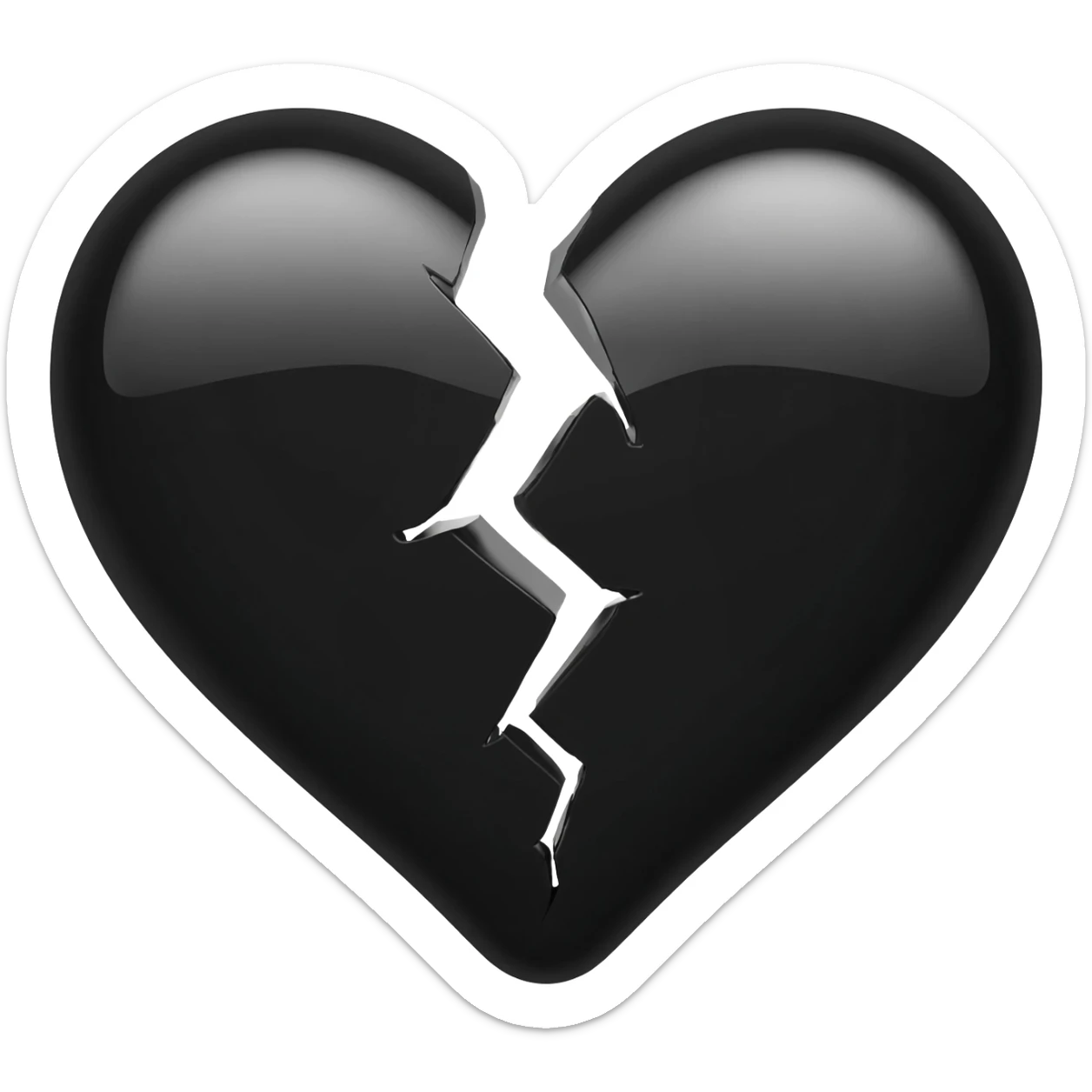 Corazón negro roto sticker