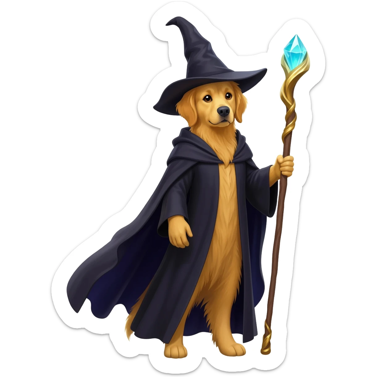 Dog wizard sticker