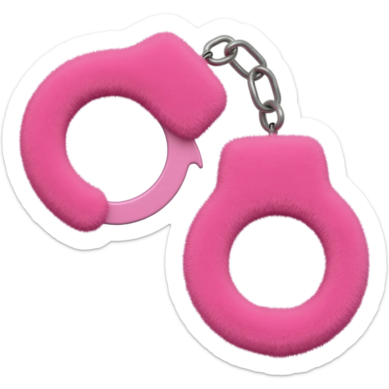 fuzzy pink handcuffs sticker