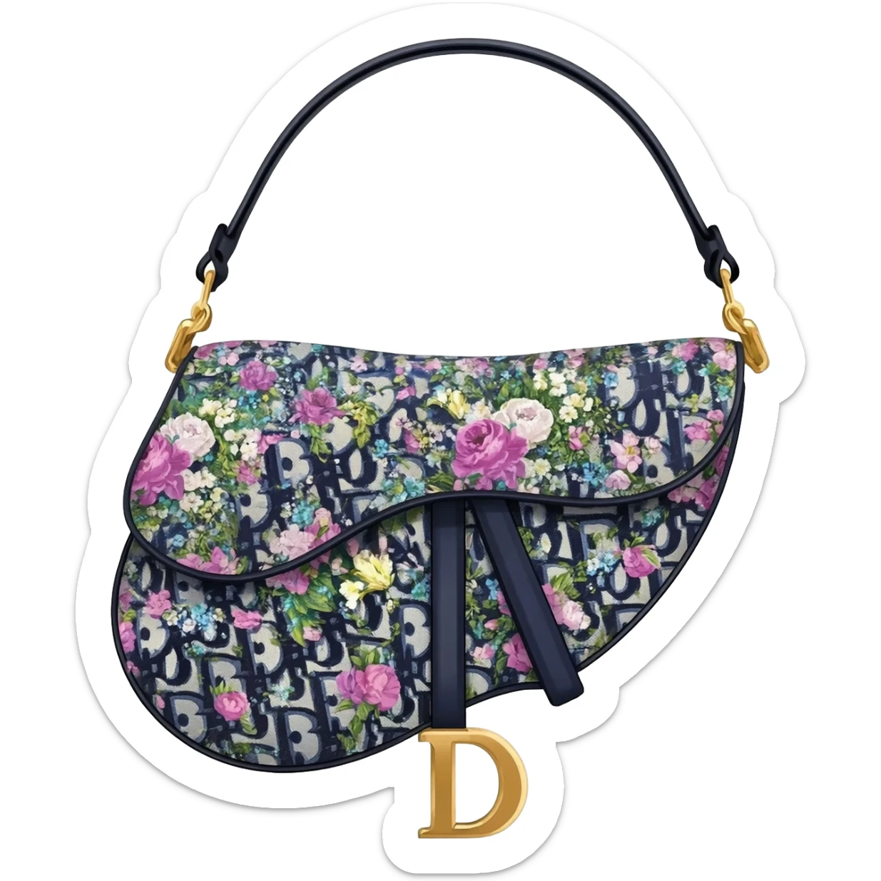 floral dior saddle bag sticker