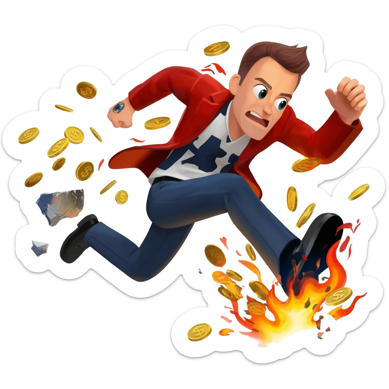 A guy that lives on eldest Street what are you doing and the guy's name is trucks Cox and running away from a big person or no no it's it's running away from a police and it's tracing it and it's smashing the boy around and powering up collecting a lot of Subway coins and coloring even firely sticker