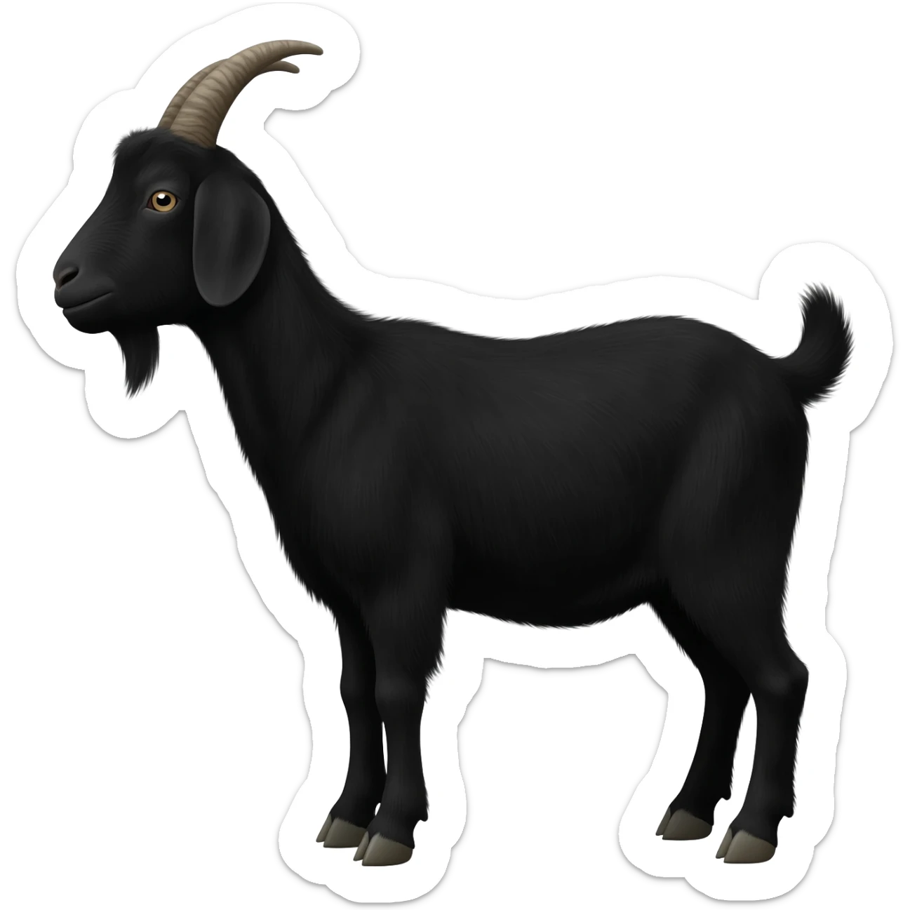 A black goat sticker