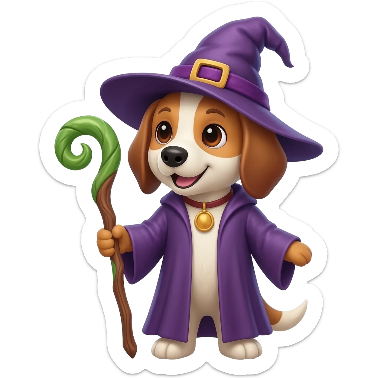 Dog wizard sticker