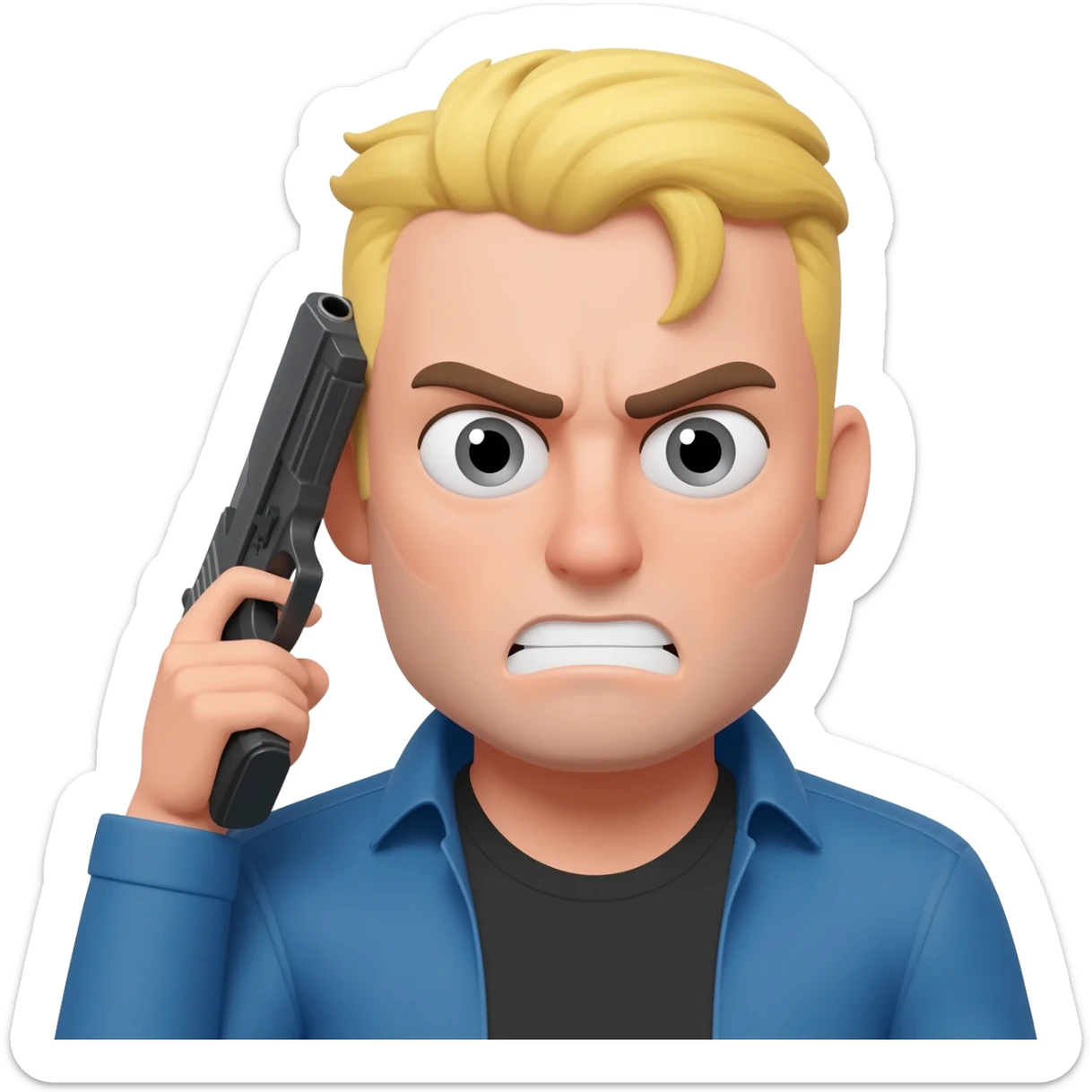 pistole u hlavy běloch sticker