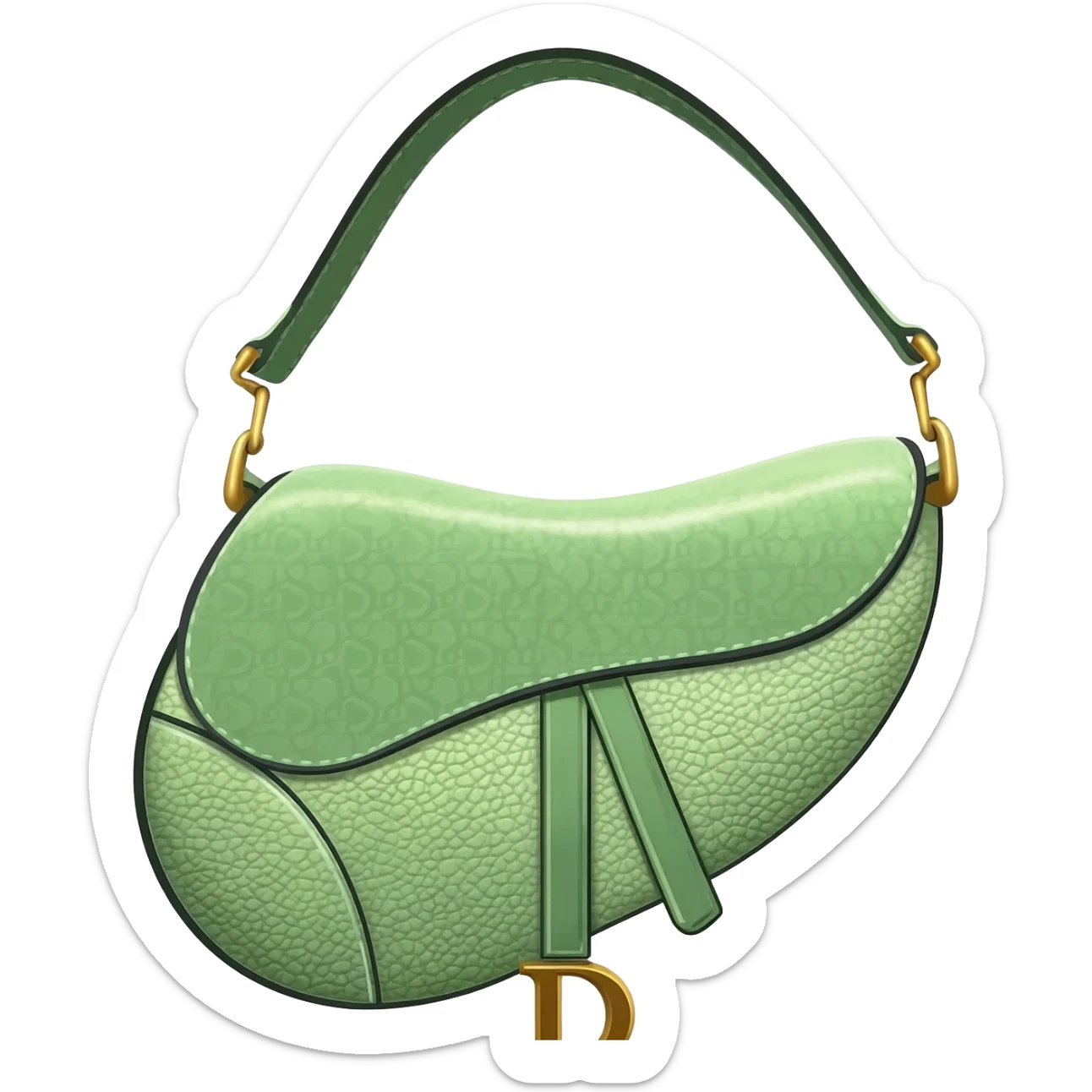 light green dior saddle bag sticker