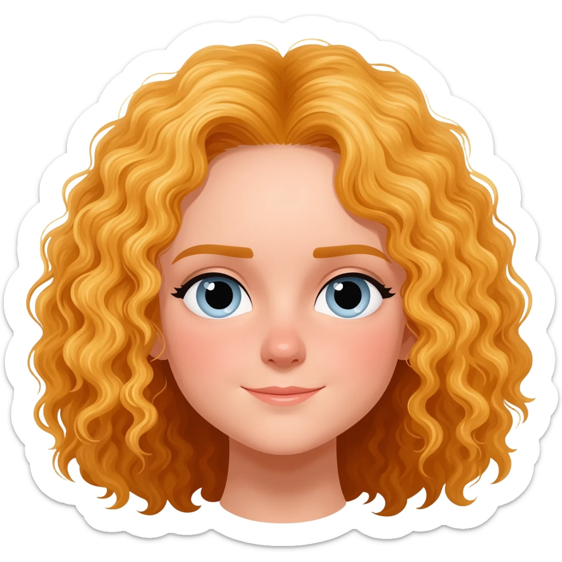 uma menina com cabelo cacheado loiro sticker