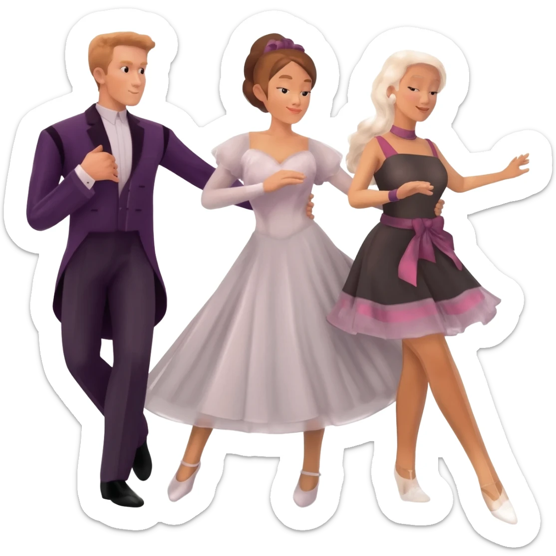 A dancing couple from a ball sticker
