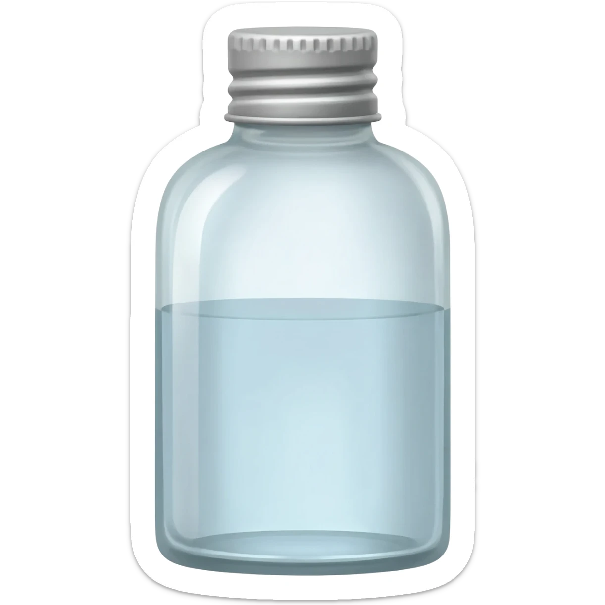 water in glass bottle with a lid sticker