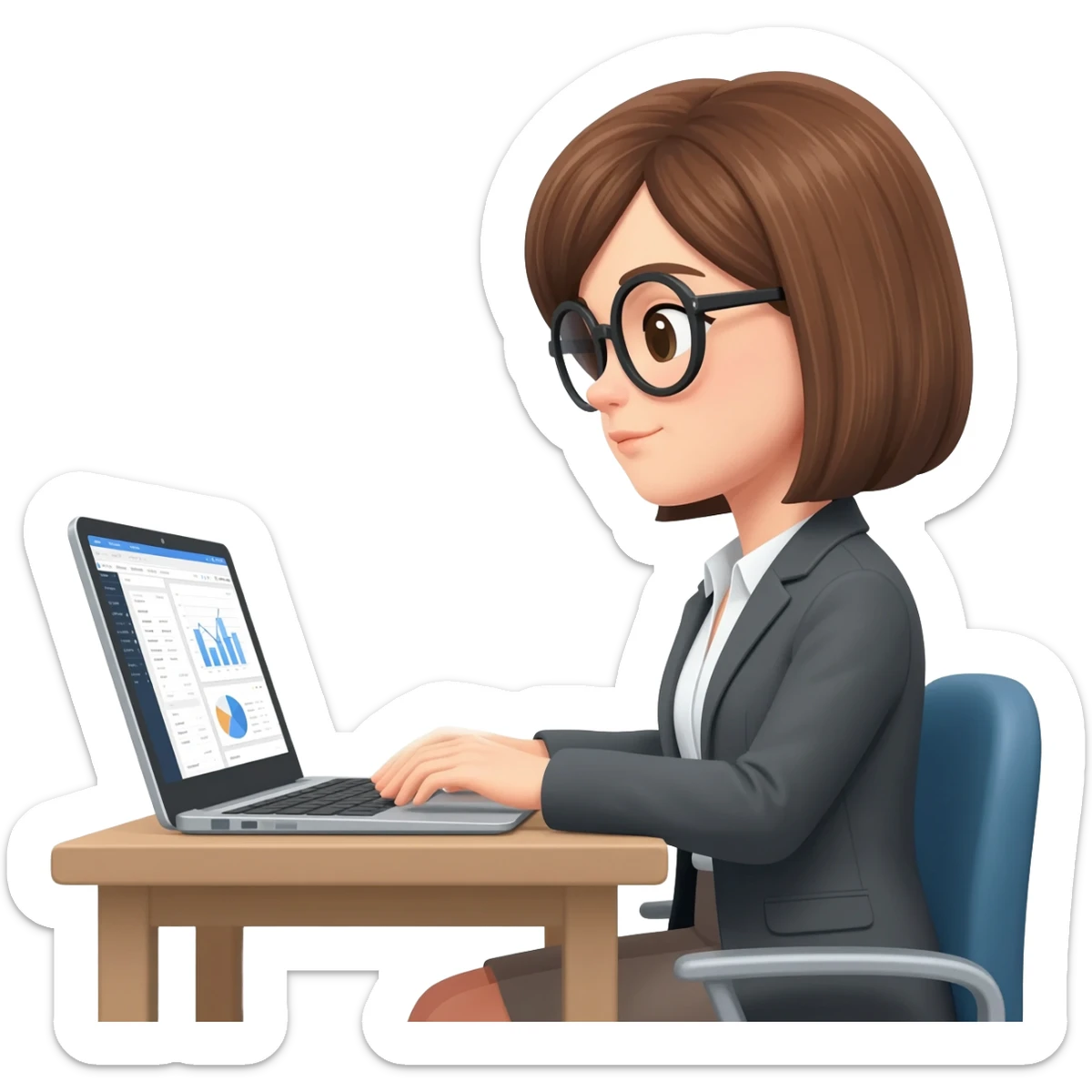 Business analytics woman sticker