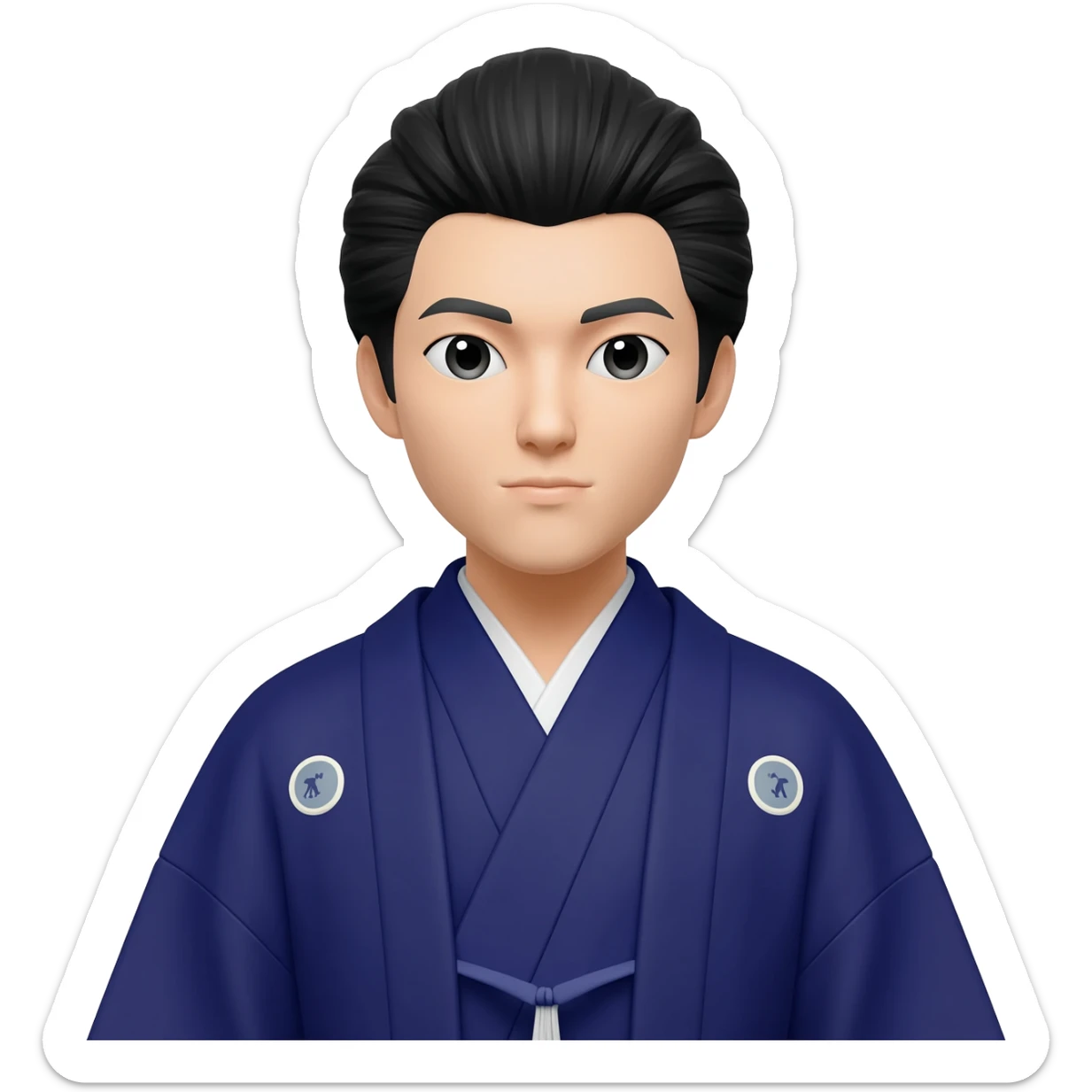 I said junihitoe in Navy rich royal blue shade & No other color added. But in emoji (No face showing, just the junihitoe) please! sticker