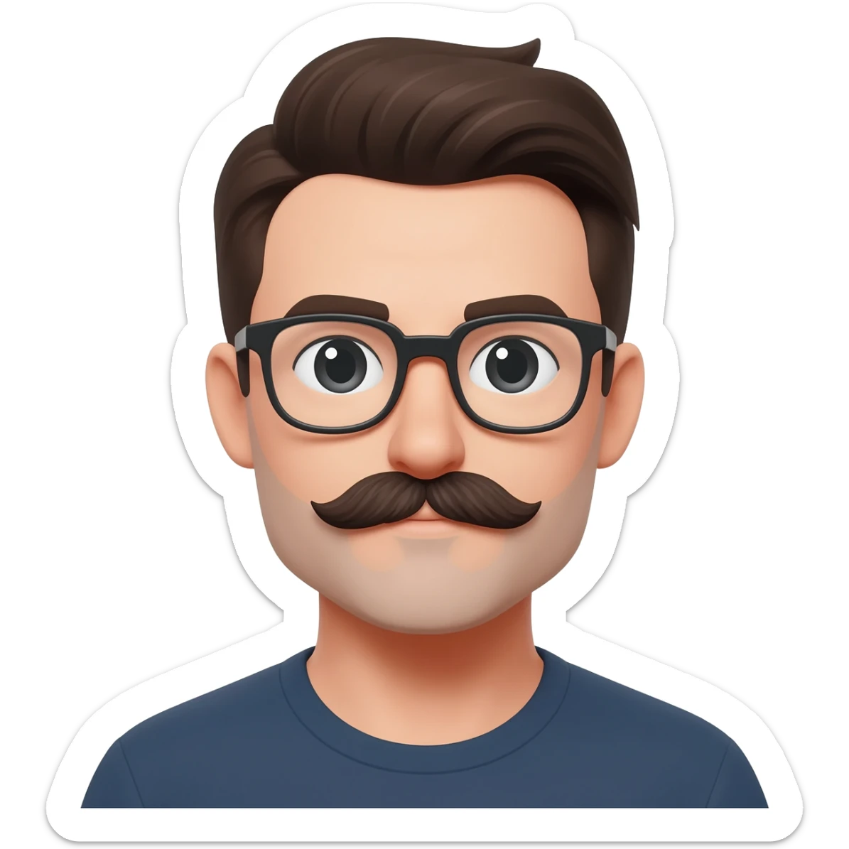 emoji with moustache optical glasses sticker