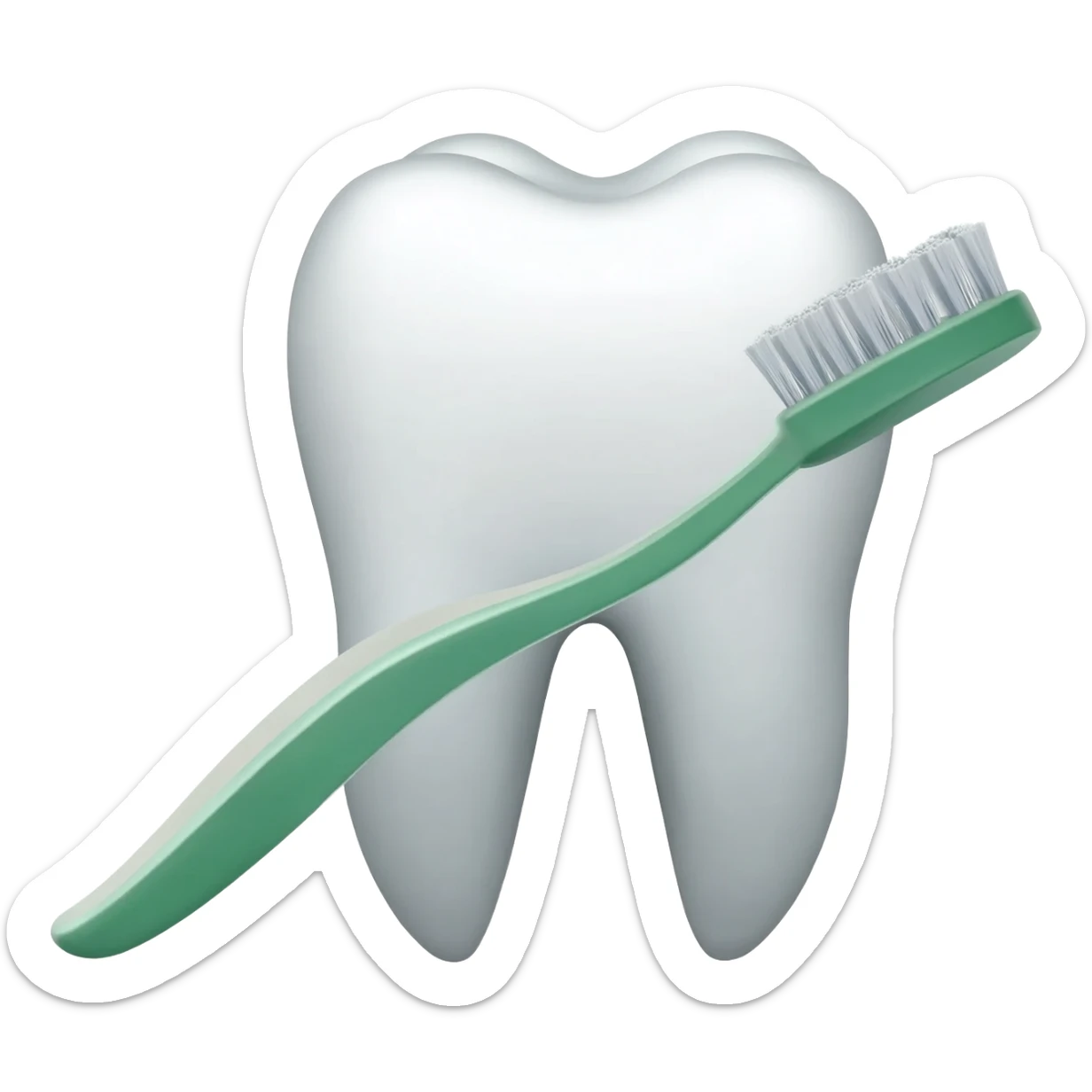 A theet getting washed by a dental brush sticker