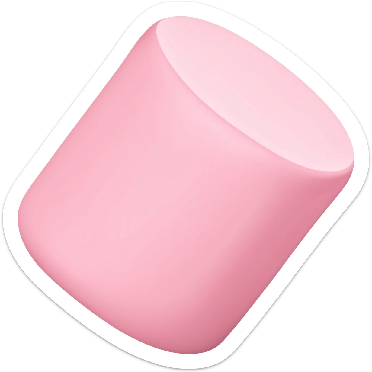 Pink marshmallow emoji no face sticker