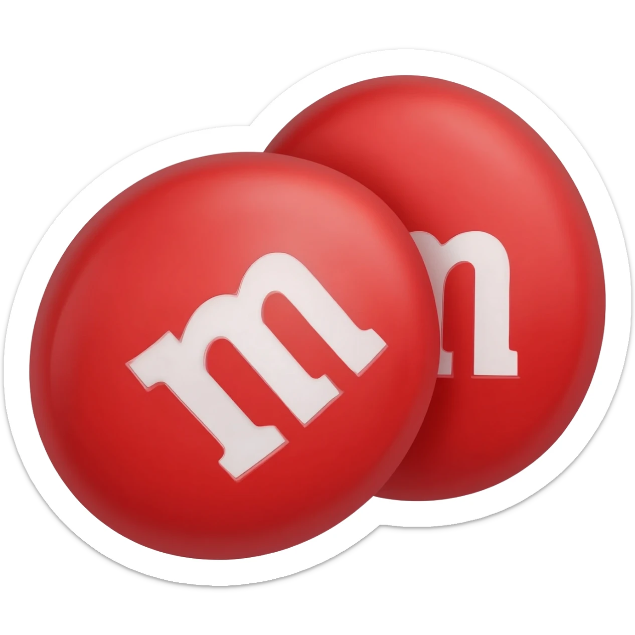 red m&ms hugging sticker