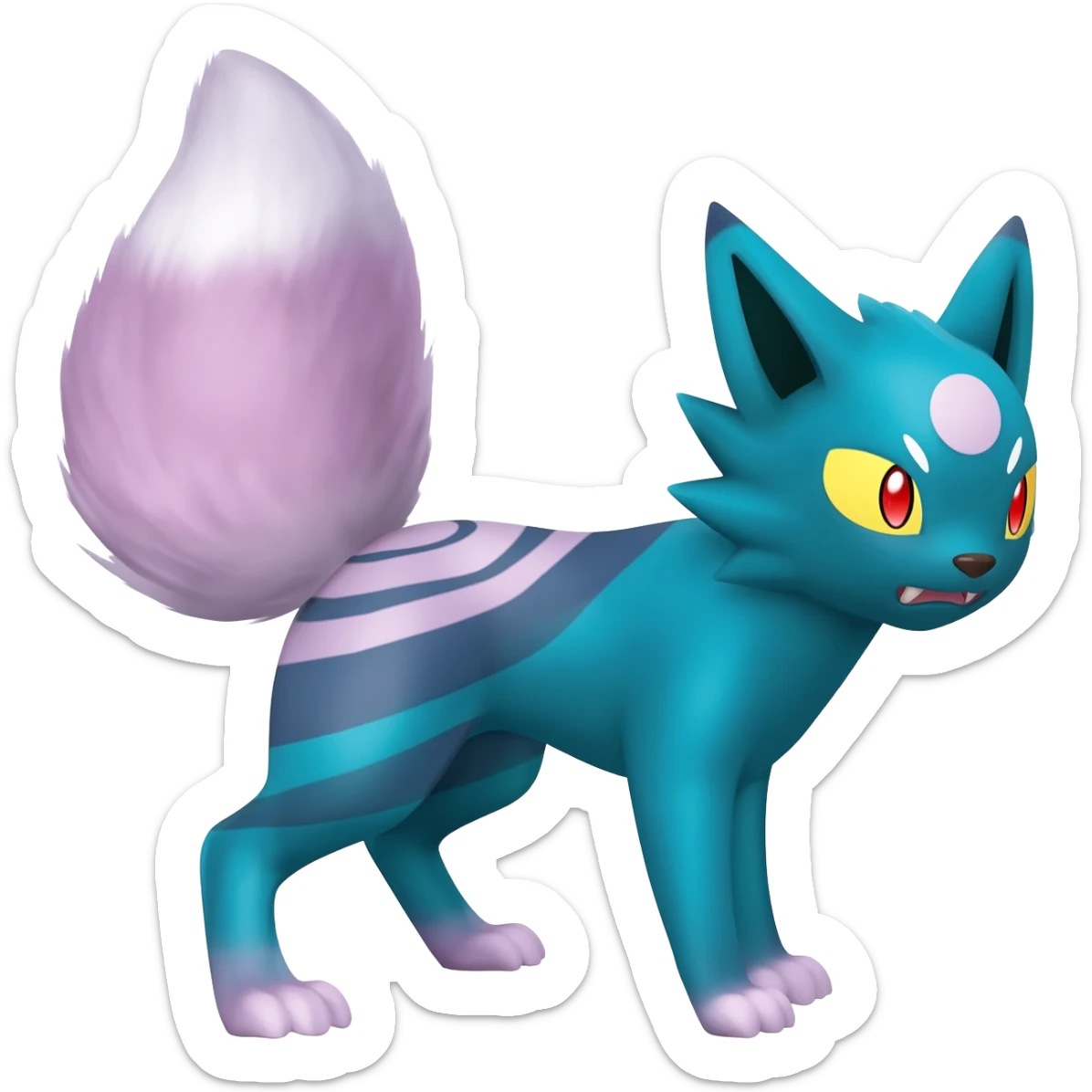 Umbreon-Absol-Sylveon-hybrid-animal-Fakémon-Pokémon-fusion sticker