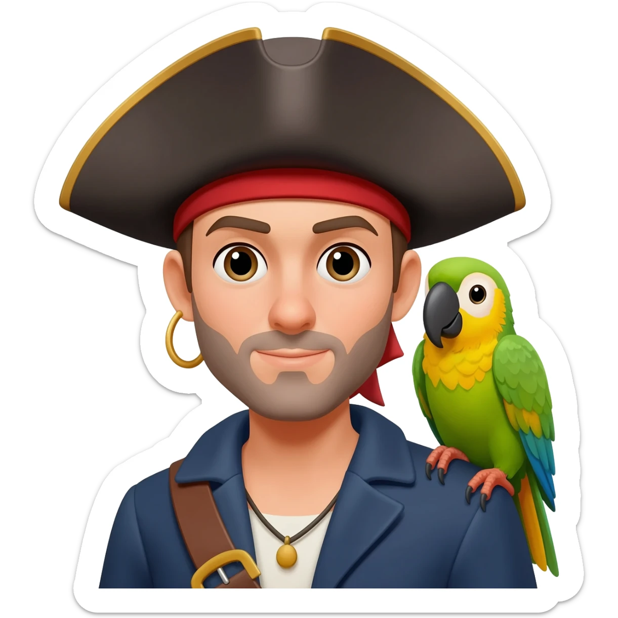 pirate and parrot sticker