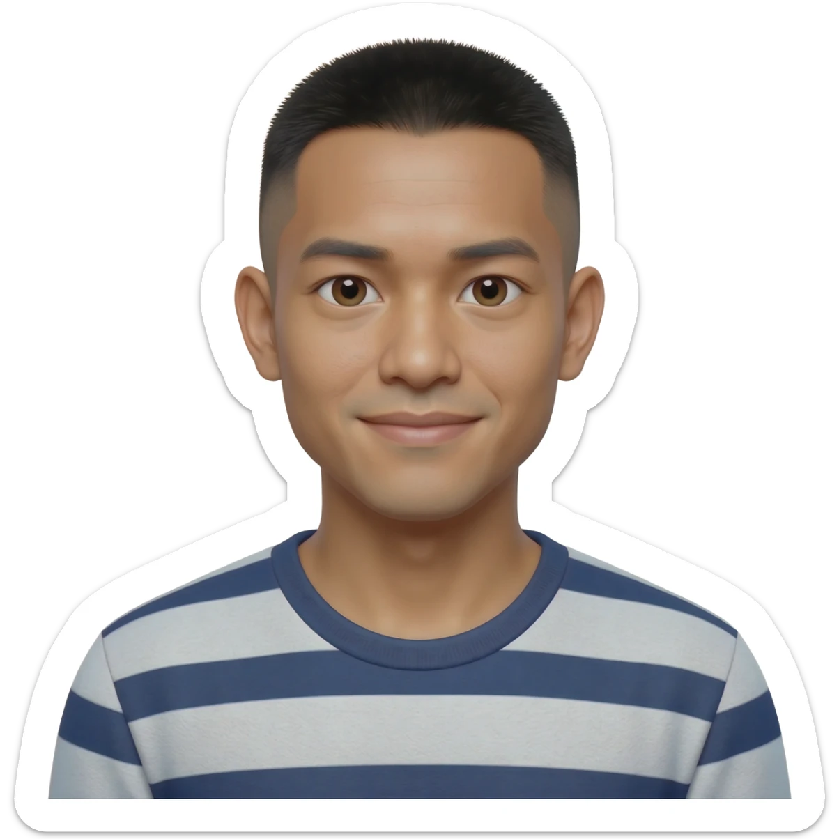 Filipino man at 25 years old fade hair cut  sticker